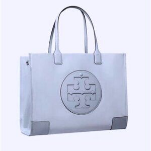 TORY BURCH Ella Logo Large Tote Travel Weekender Bag Powder Blue  Expandable